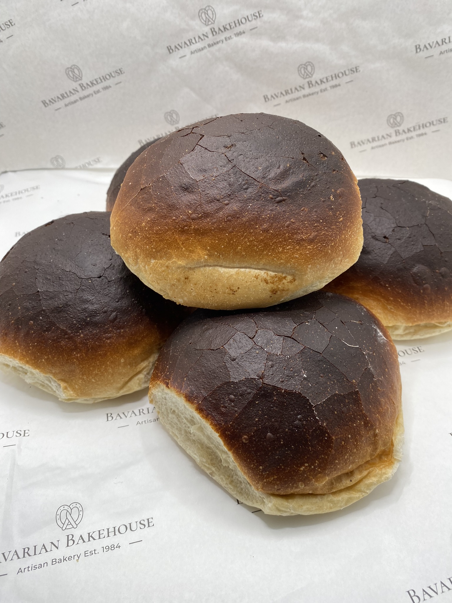 well fired white soft morning rolls