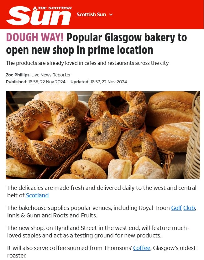 DOUGH WAY! Popular Glasgow bakery to open new shop in prime location